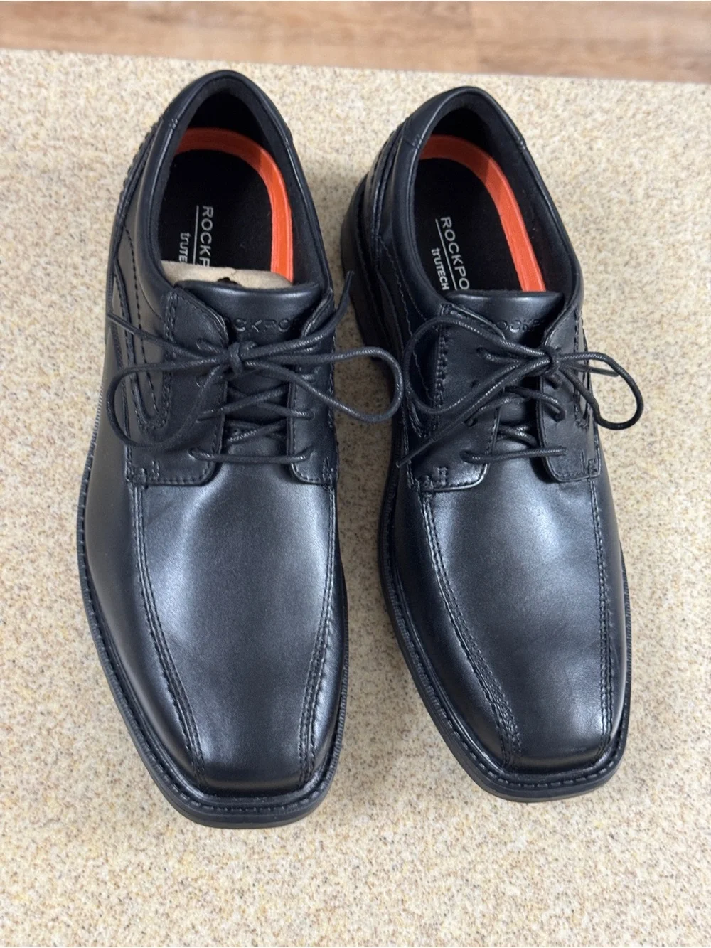 Rockport Men’s Style Leader 2 Bike Toe Oxford 7.5 W Black Leather NEW